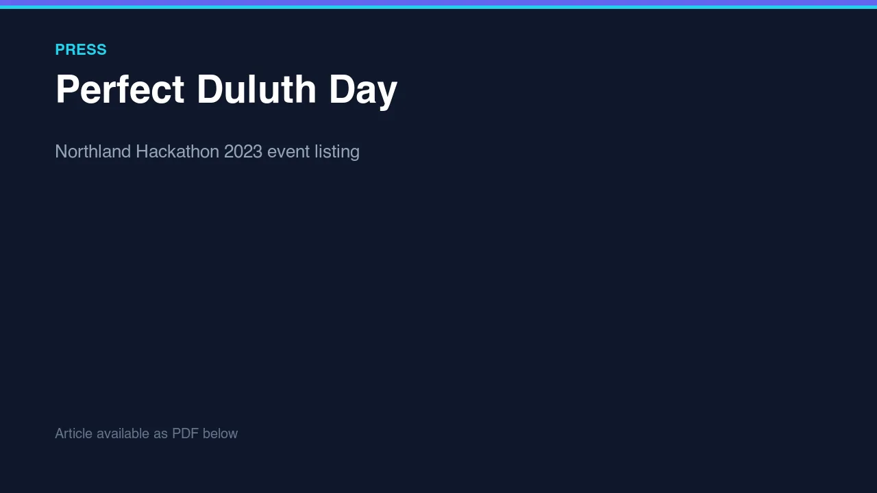 Perfect Duluth Day article preview