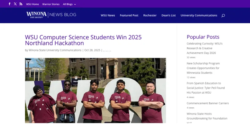 Winona State News article preview